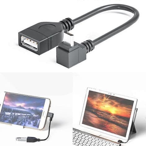 Kestävä Micro USB - USB Naaras OTG-kaapeli tulostimille ja USB-muistitikuille