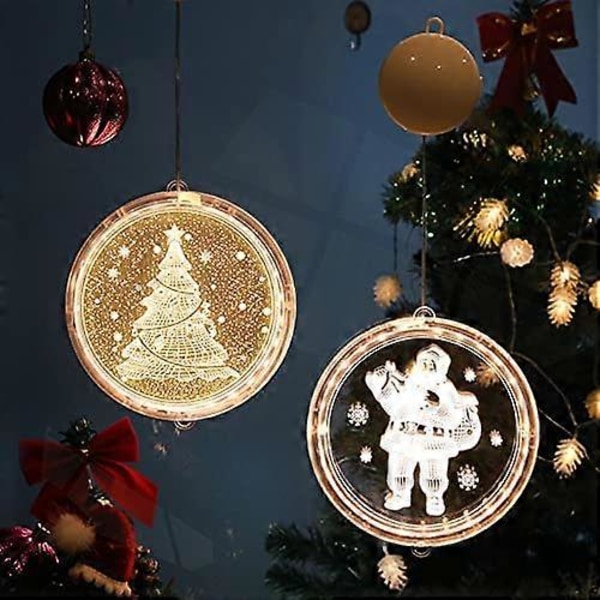 Juldekoration LED Ljusslinga Fönsterhängande 3D-lampa (Jultomte)