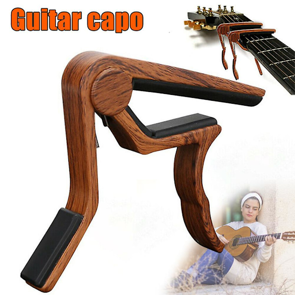 Gitarr Capo Premium Capo för Akustiska Elektriska och Klassiska Gitarrer Ukulele Trämönster