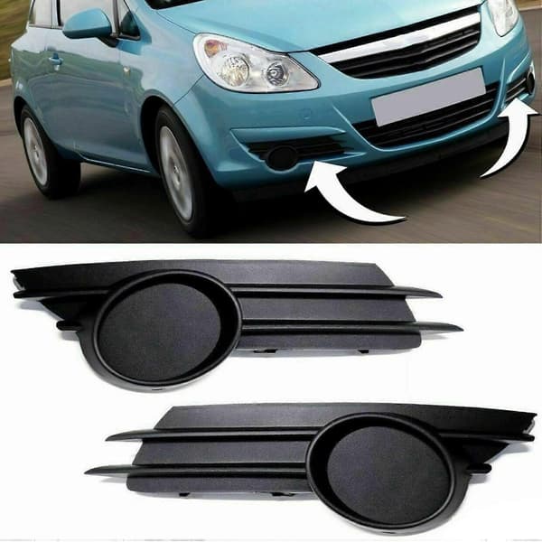 2X Bil Front Tåkelys Grill Tåkelysdeksel Frontfanger Grill for Vauxhall Opel Corsa D 2006-2011