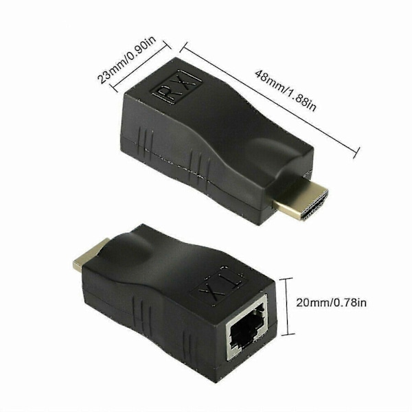 HDMI-förlängare HDMI till RJ45 via Cat 5e/6 nätverk LAN Ethernet-adapter 4k 1080p