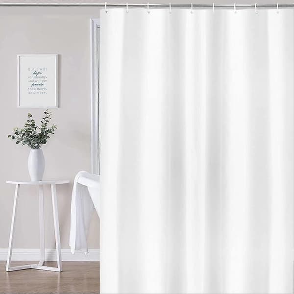Kort Duschdraperi 180x150cm, Vit Kortare Längd Duschdraperi med