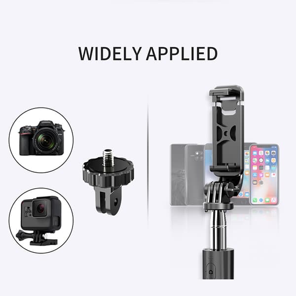 Selfie Stick/Mobile Tripod with Remote Control Camera and GoPro Compatible 19-100 cm