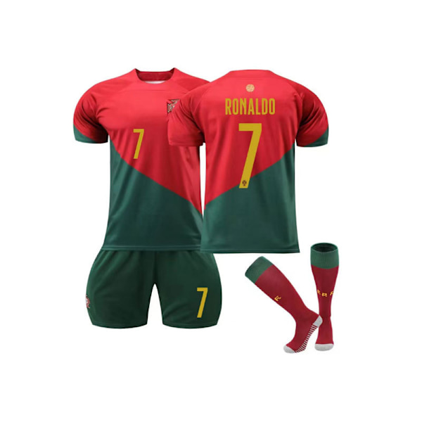 EM 2024 Portugal Hjemmefotballtrøye Nr. 7 Cristiano Ronaldo 10-11 År