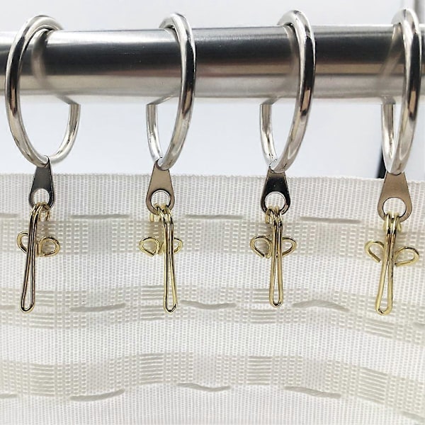 100-pack Metall Gardinband Draperikrokar, Guld