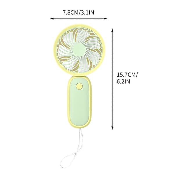 Bærbar Mini Ventilator USB Opladningsventilator Bord Mini Ventilator Håndholdt Ventilator - FARVE: YE