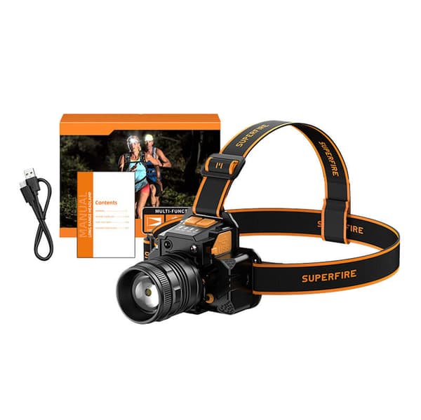 Otsalamppu Superfire HL58, 350lm, USB