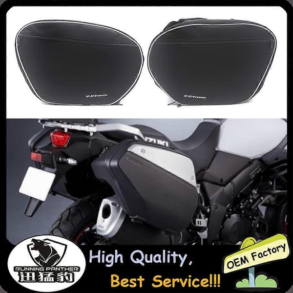 För SUZUKI V-STROM DL1000 DL 1000 V strom DL650 2014-2020 Motorcykelväskor Expanderbara Innerväskor Svarta Trunk Innerväskor