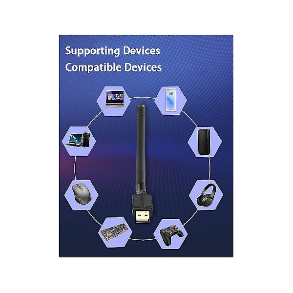 100m USB Bluetooth 5.3 Adapter USB Bluetooth Sender Mottaker Ekstern Antenne Bluetooth Adapter