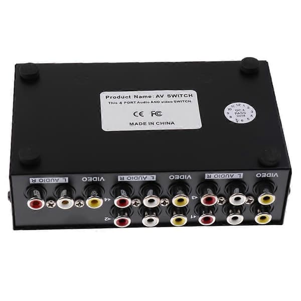4-vejs AV Switch RCA Switch 4 Ind 1 Ud Komposit Video L/R Audio Vælgerboks