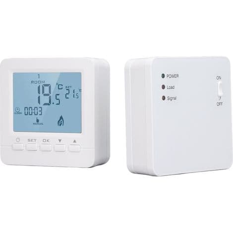 Programmerbar Trådløs Smart Termostat for Elektriske Radiatorer, Sikker 230V