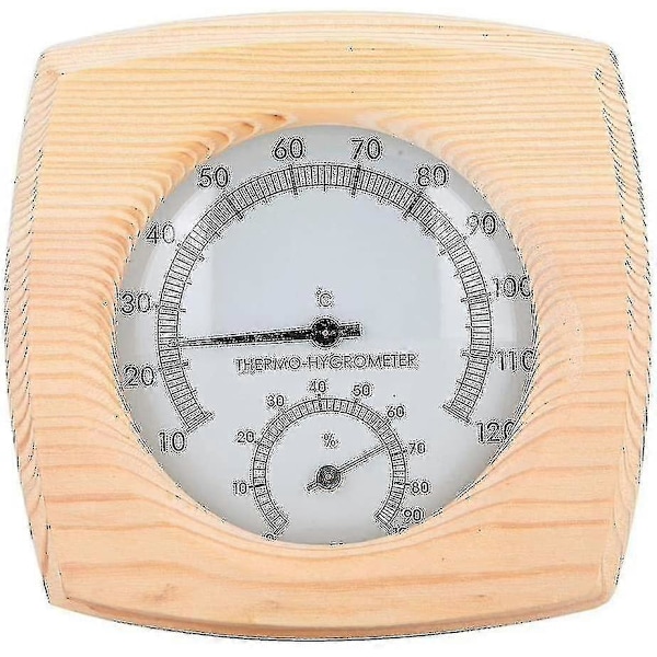Saunatermometer Hygrometer i Tre, Termometer Hygrometer for Saunarom