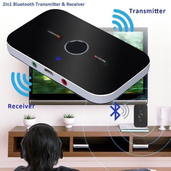 Trådløs Bluetooth HiFi 2-i-1 lydsender/-mottaker 3,5 mm RCA musikkadapter