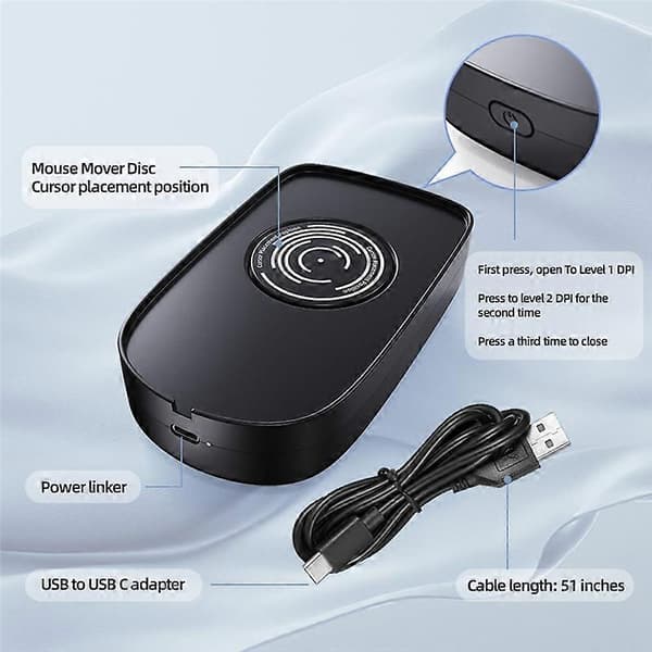 Mover Mouse Musebevægelsessimulator med ON/OFF-kontakt til computeraktivering, holder pc'en aktiv