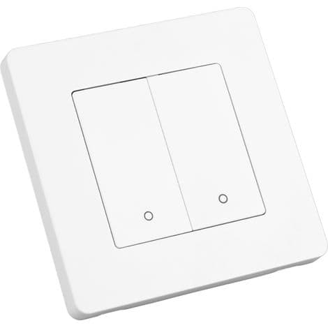 2-vägs Zigbee Smart Strömbrytare med Timer, Dimmer och Omvänd Kontroll, Dubbel Kontrollpanel, AC100-240V, Vit
