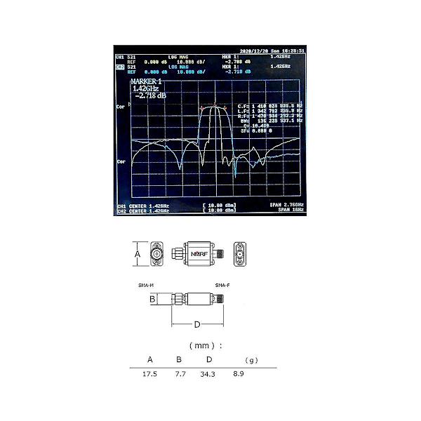 2400mhz Båndpasfilter Båndbredde 150mhz Sma Interface Reducer Støj Båndpasfilter Til 2.4ghz Zigbee Anti-Interferens