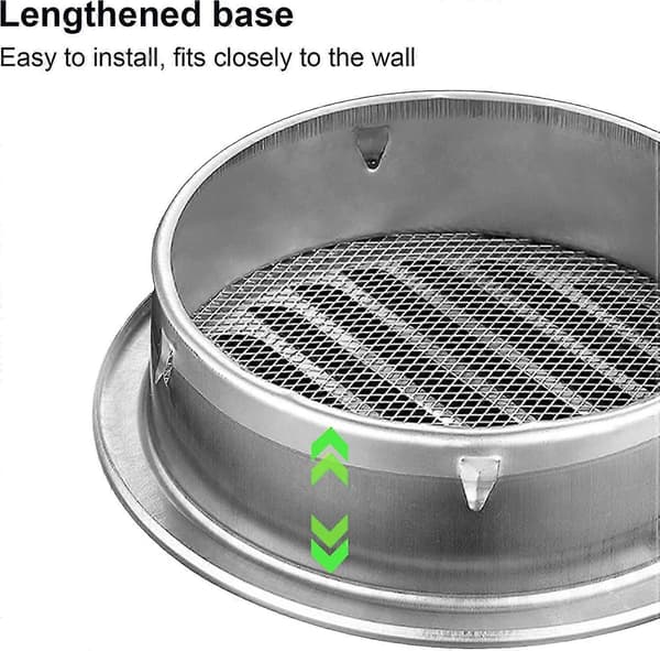 Runt ventilationsgaller i rostfritt stål 100 mm metallventilationsgaller