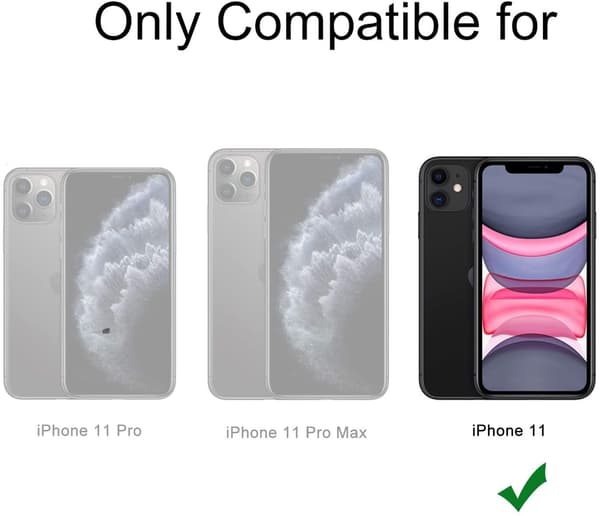 iPhone 11 -kuori korttipidikkeellä, läpinäkyvä TPU