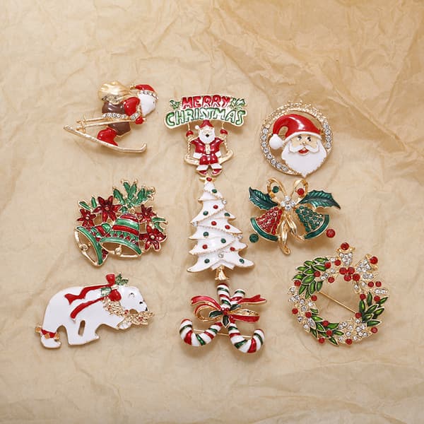 Brosch med julmotiv MultiColor