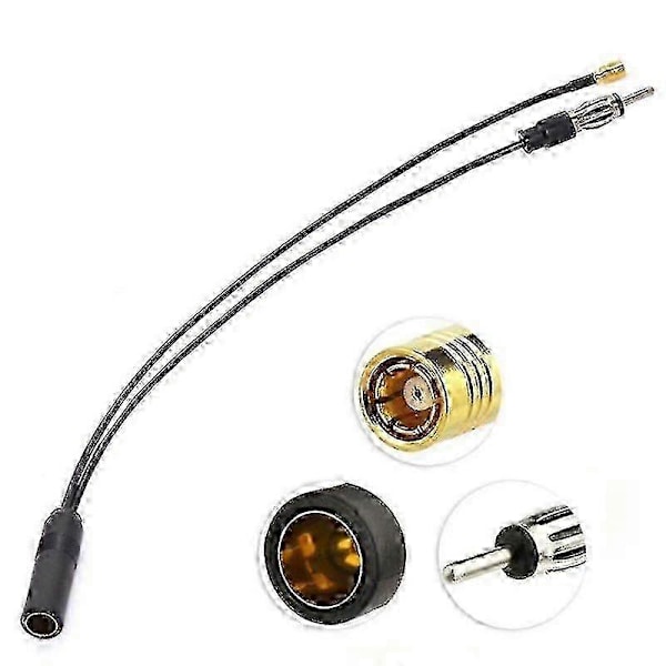 Aktiv DAB+FM/AM SMB Kabel Antenn DIN Splitter Tillbehör Antennkonverterare Trådlös Adapter Kabel Bil - JZ
