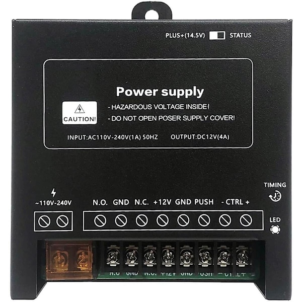 Strømforsyningsstyring til døradgangssystem Elektrisk Lås Intercom Kamera Indgang 110V-240V AC til