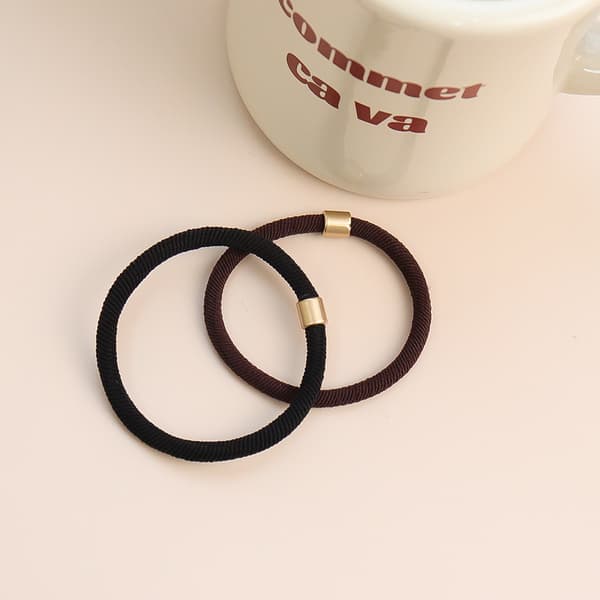 10-pack Simple Hair Ties with High Elasticity Black