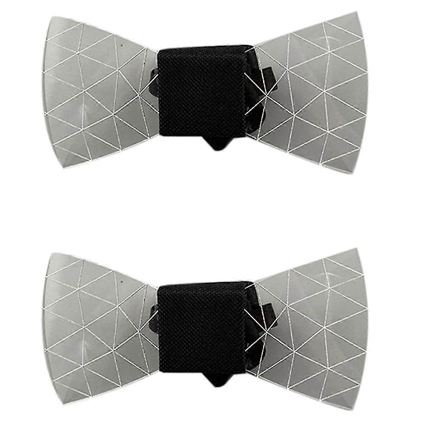 2x LED Akryl Fluga Byt 7 Färger Ljus Man Fluga Blinkande LED Fluga Fest Luminous Fluga