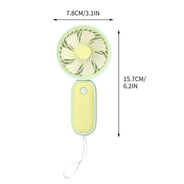 Bærbar Mini Ventilator USB Opladningsventilator Bord Mini Ventilator Håndholdt Ventilator - FARVE: GN