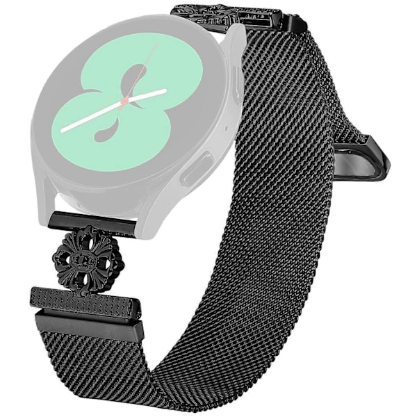 Type A Milanese rem til Garmin Fenix 6S med blomst i rustfrit stål og magnetisk mesh urrem
