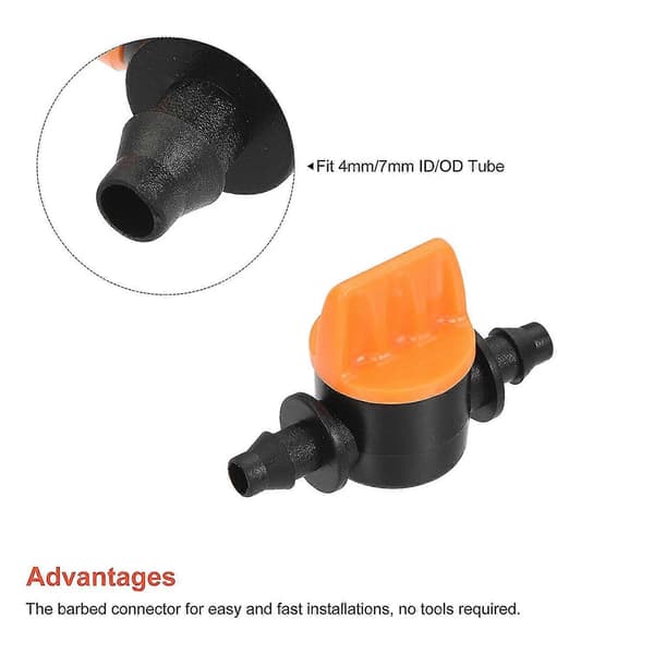 Mikro Kuglehane 1/4\" Barb Forbindelse Plastik Afbryder Til Vanding Drypslange 4 Stk