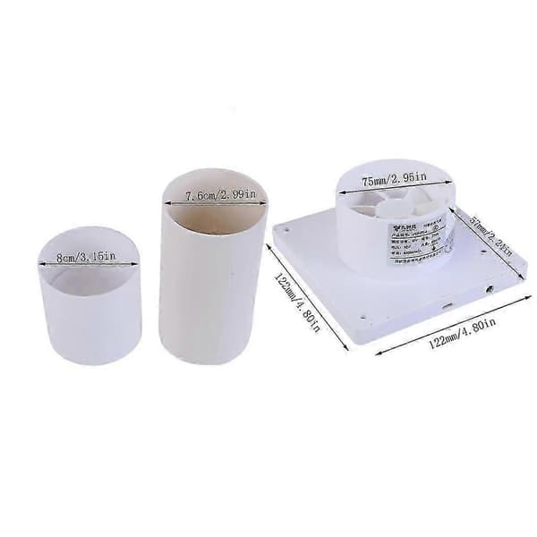 Effektiv 75 mm Vægventilator Inline Kanaler Ventilator Badeværelsesudsugningsventilator Ventilation