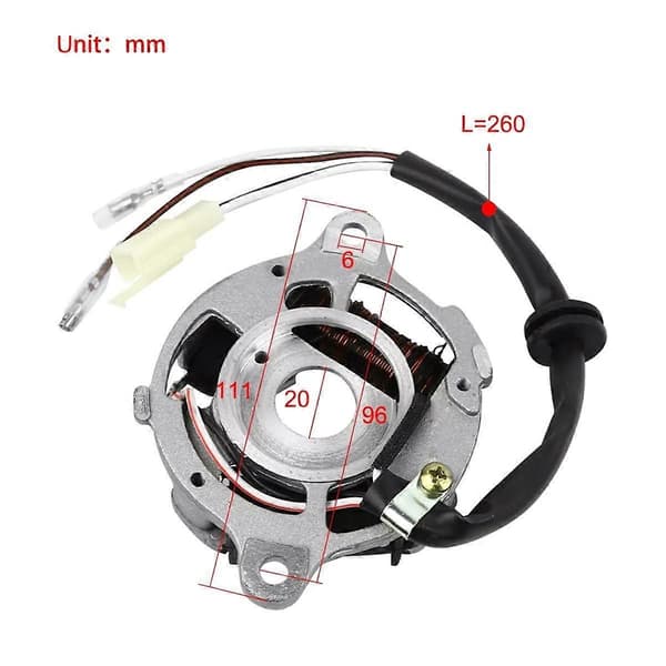 95mm til PY50 PW50 Peewee50 QT50 Motorcykel Stator Samling