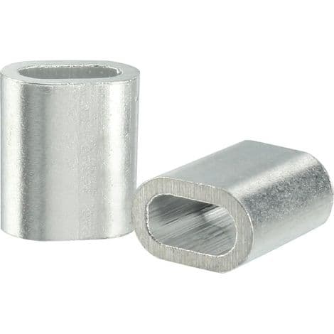 0,5 mm ovala aluminiumklämmor för vajer, presshylsor