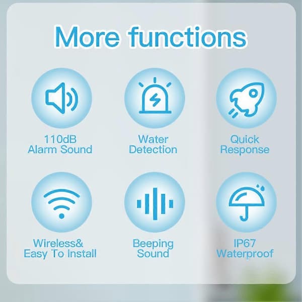 IP67 Vannsensor Tuya Zigbee Flom Vannlekkasjedetektor Smart Alarm Sikkerhetssensor for Smart Hjem