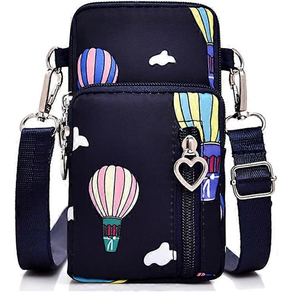 Matkakäsilaukku, Nylon Mini Messenger -laukku Vedenpitävä Olkalaukku-VÄRI: Tummansininen Ilmapallo