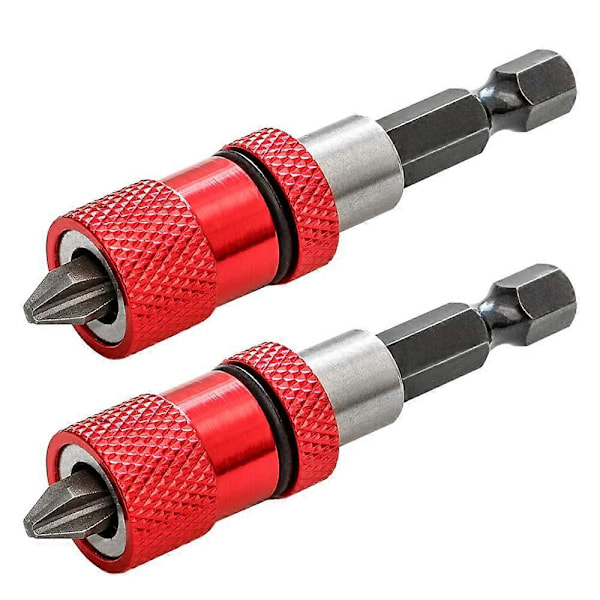 2 Pakk Justerbar Skruedybde Skrutrekker Magnetisk Stål Skrutrekker Gipsbor 1/4\" Hex Skaft med S2 Phillips 2 Driverbits