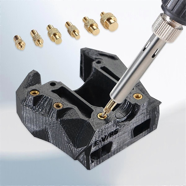 Varme Smelte Innleggsmutter Jernspiss Messing Varm Smelte Innleggsmutter Innebygd Sett M2-M8 Varme Innsettingsverktøy 3D-skriverdeler EU-plugg