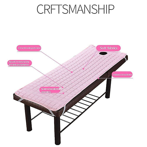 Massagebordsmadrass med hål, skönhetsdyna, halkfri kudde 185x70cm Grå