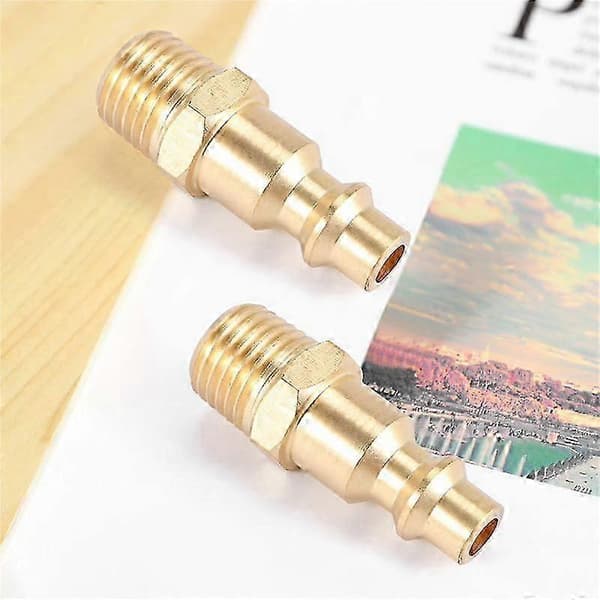 Mässing 1/4 tum NPT Hane Luftslang Snabbkopplingsadapter, Luftkoppling Plug Kit, Luftkompressorbeslag bs