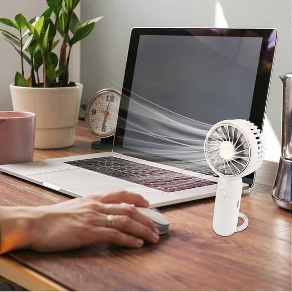 Bærbar Mini Ventilator, Håndventilator, Personlig USB Bordventilator Håndholdt Ventilator (Hvid)