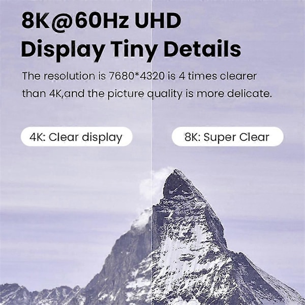 Type A 1.2m 8K@60Hz 40Gbps USB 4.0 Thunderbolt 3 Type til Type PD 100W Hurtiglading Data
