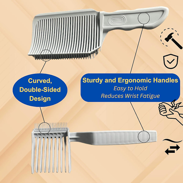 2 stk Clipper Blend Kamper for Profesjonelle eller Hjemmeklipp, Buet Form, Solid, Ergonomisk Design Reduserer Håndleddstretthet, Bruk med Klippere eller Saks