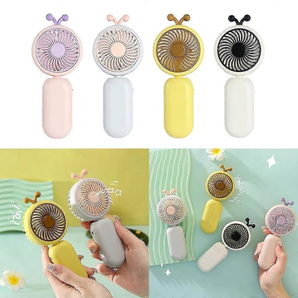 Mini Håndholdt Ventilator Lommeventilator Genopladelig USB Ventilator Rejsevenlig Køleventilator - FARVE: Himmelblå
