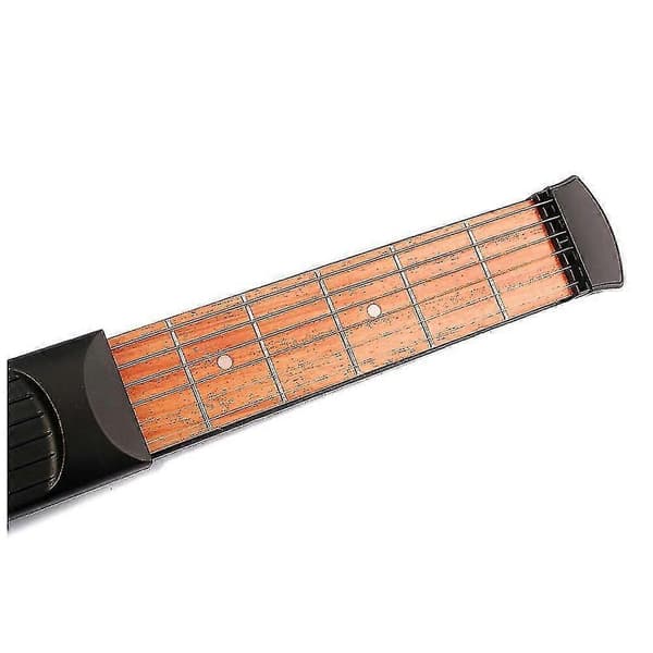 Bärbar Fickgitarr 6 Band Modell Trä Övning 6 Strängar Gitarrtränare för Nybörjare