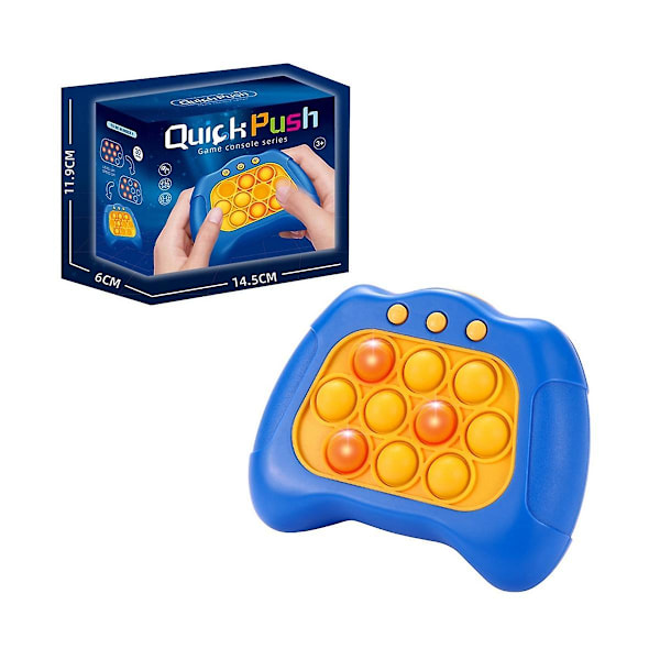 Elektroniskt Spel Ljus Tryck Bubbla Poplight Fidget Spel Hastighet Snabb Tryck Upp Bubbla Stress Leksak Blå