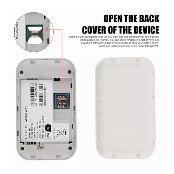 Bärbar Olåst 4G LTE Trådlös WiFi Router Mobilt Bredband LCD MIFI Hotspot
