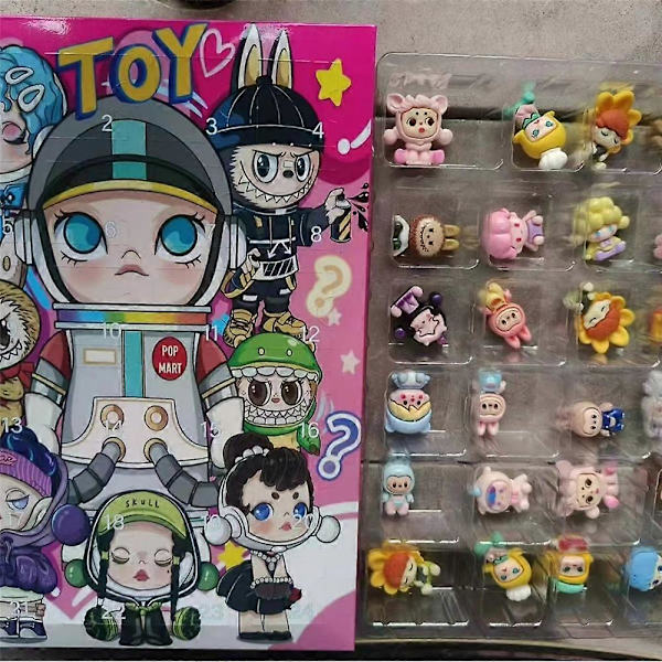 Pop Mart Labub Monster - Farverig Macaron Plys Nøglering Serie (24 blind boxes, 2,45 cm)