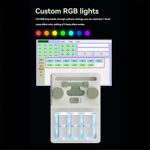 Programmerbart Makro Custom Knappetastatur RGB 6 Taster Kopier Lim Inn Mini Knapp Spilltastatur Mekanisk Hotswap Macropad