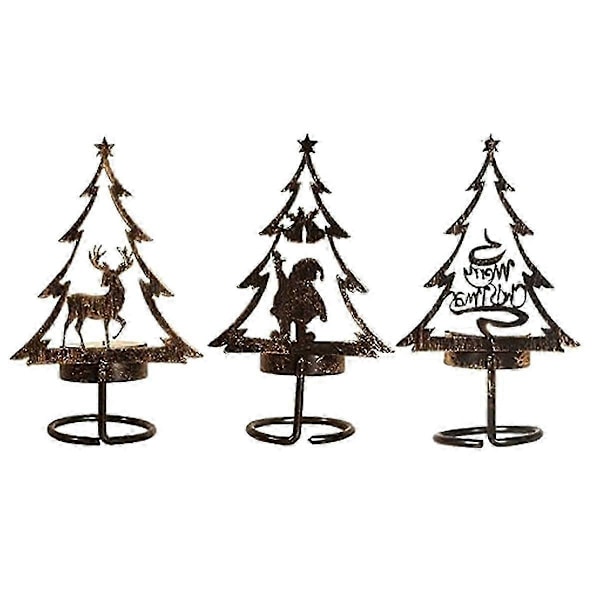 Ljusstake i Metall Julbordsdekoration Ren Julgran Jultomte Middag Te js