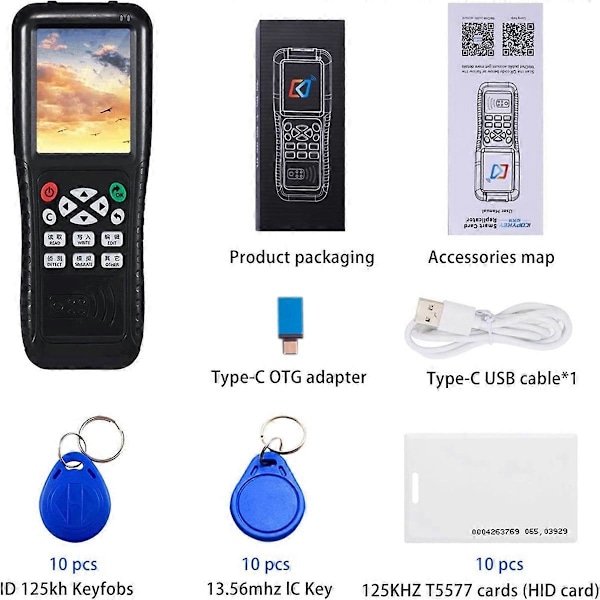 NFC RFID Kortkopierare Läsare Skrivare, NFC Smart Kortläsare Skrivare RFID Kopierare, Engelsk Version ICopy X